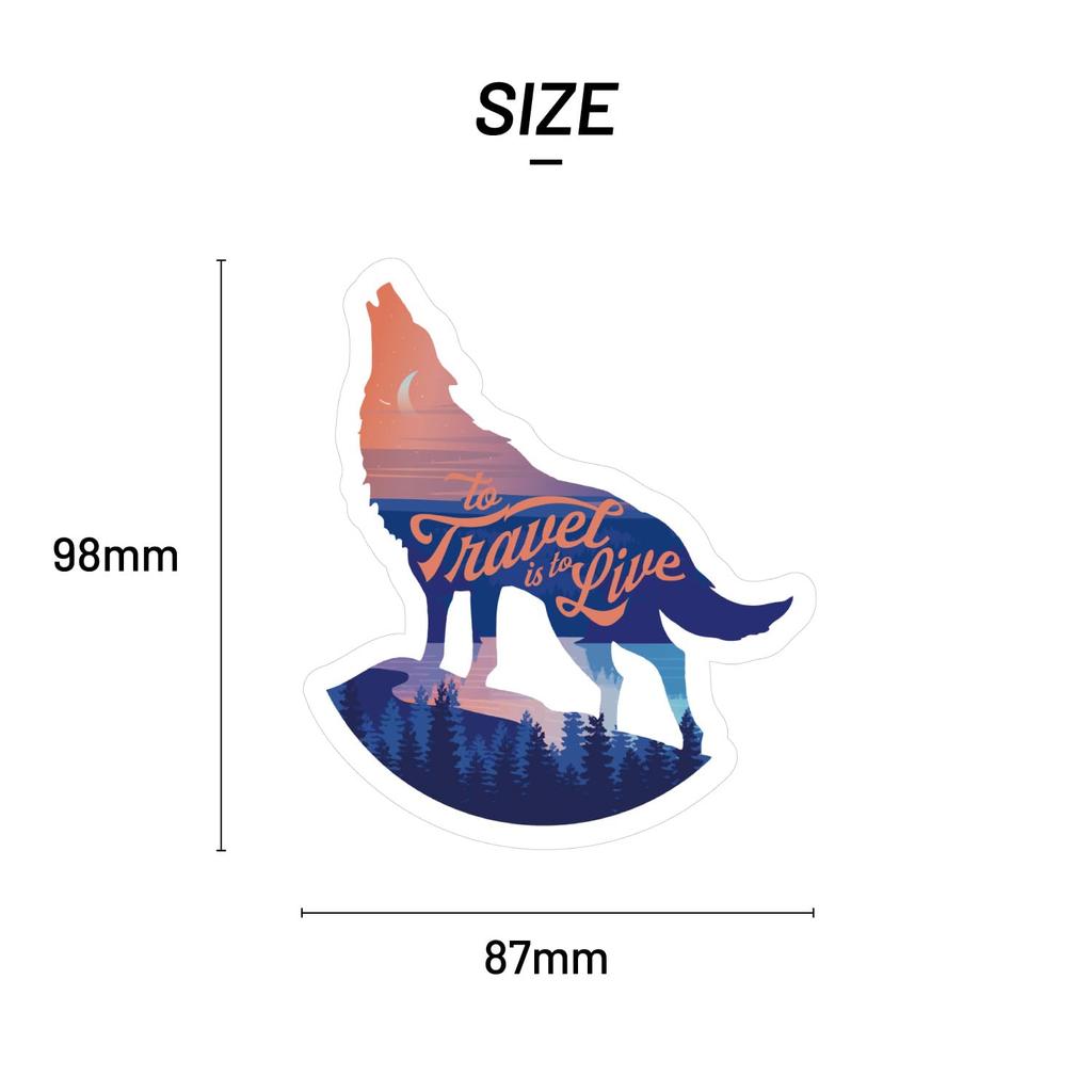 Sticker Pack Traveling Wolf Large