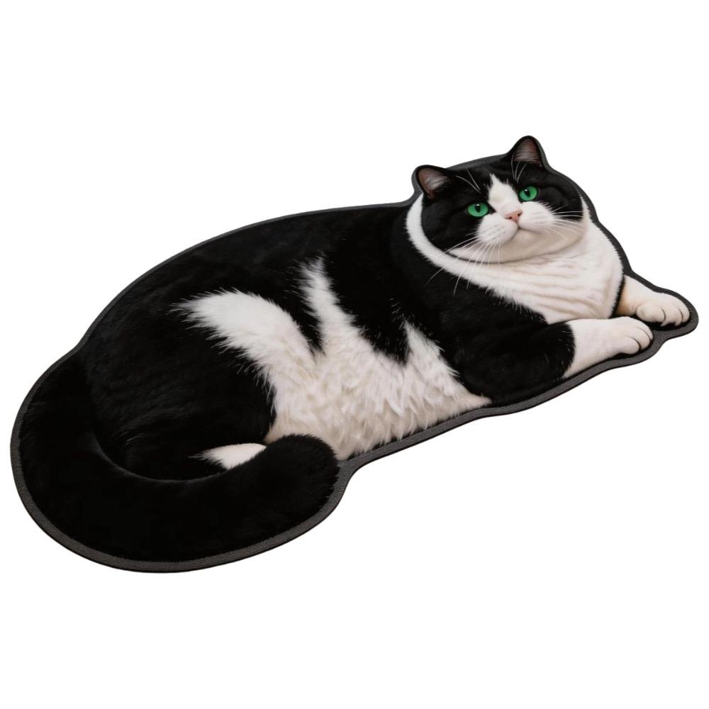 40*60cm Cute Cat Diatom Floor Mat Super Absorbent Wear Resistant Design Bathroom Carpet Soft Non-slip Simulation Cat Floor Mat