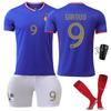 Mens Cycling Jerseys French Team Home Mbappe 10 Football Shirt Set Sports