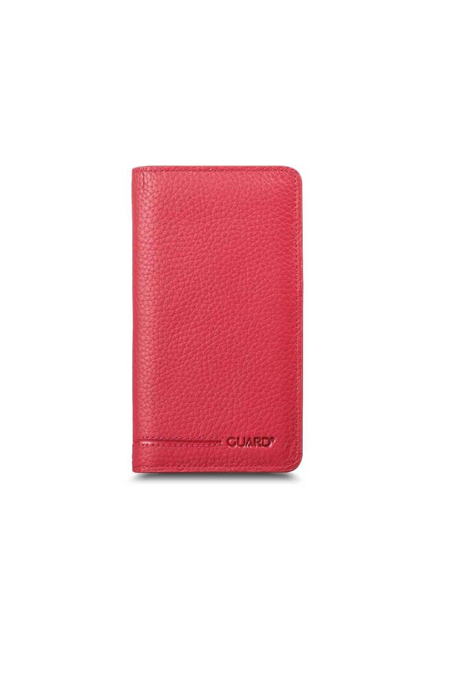 

Red Leather Unisex Wallet with Guard Phone Slot