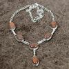 Red Sunstone Gemstone Handmade 925 Sterling Silver Jewelry Necklace 18" KKG-395