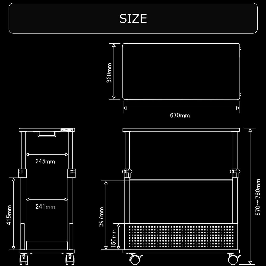 Bauhutte Standard Computer Rack Wide X 67cm Deep X Wood Height-Adjustable L-Shaped Desk, (32cm 57-78cm High), Grain, BHD-670H-WD