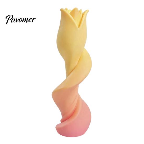 Minimalist Tulip Vase for Decor 3D Printed Twist Vase, Modern Abstract Art Sculpture Living Room Niche Handicrafts Gifts Bookshelf, Home Tabletop