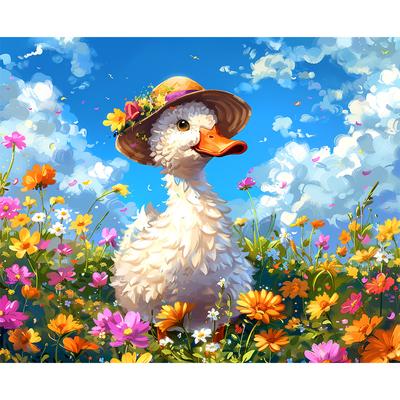 5d DIY Diamond Painting Cross Stitch Painted Animal Little Duck Diamond Embroidery Mosaic Full Round Drill Home Decor