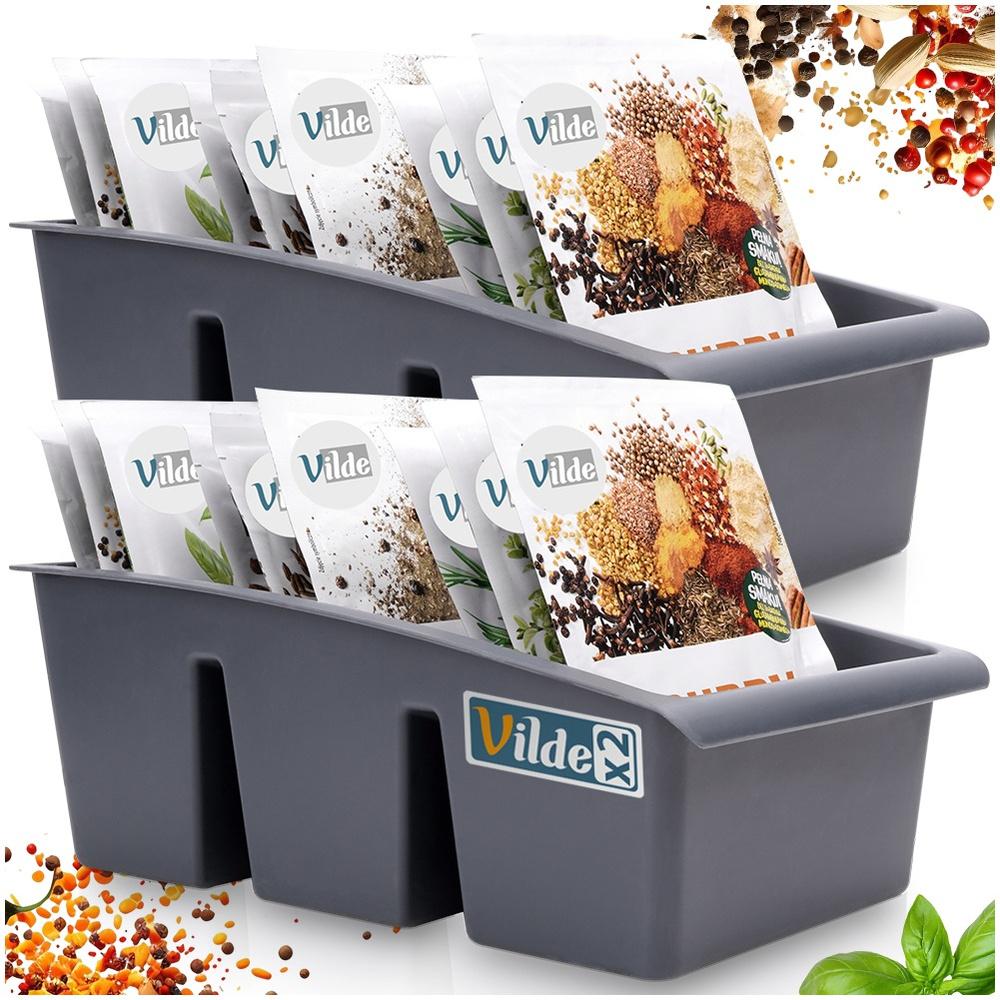 Spice Organizer Container Gray 25X15X9 Cm 2 Pcs.