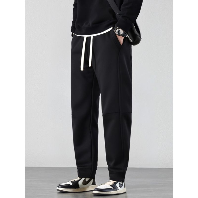 Heavy Drape Fleece-lined Thickened Gray Sports Sweatpants Men's Autumn and Winter Casual Pants Ankle-Tied Pants Foreign Trade Men's Trousers