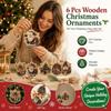 6PCS Natural Wood DIY Craft Ornament Set Christmas Theme Christmas Ornaments  Tag