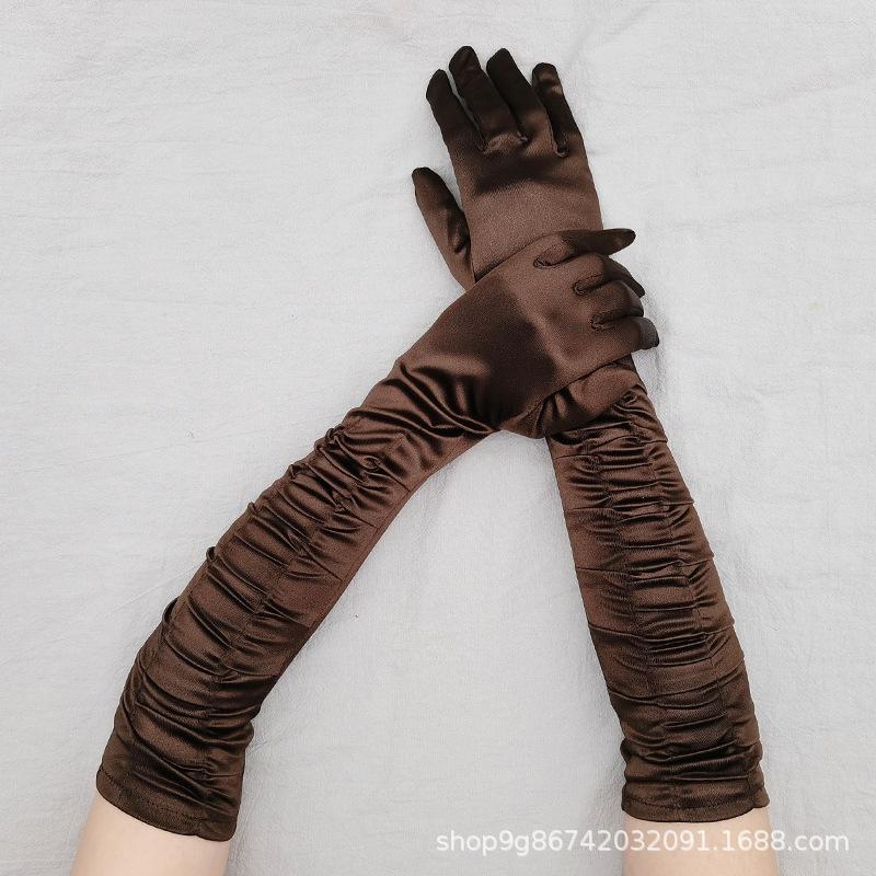 Satin Satin Gloves Long Ladies Halloween Gloves Sexy Dinner Gloves Wedding Gloves Matte Satin Gloves
