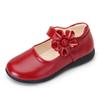 Girls Spring Solid Colour Soft Sole PU Leather Shoes Middle and Big Children Low-top Wearable Velcro Performance Shoes