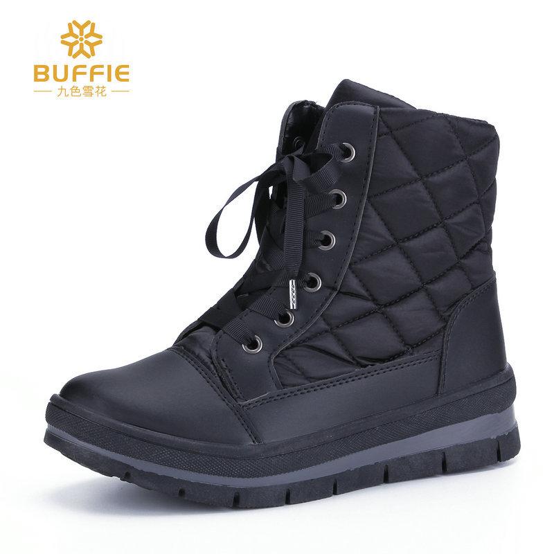 

BUFFIE Winter Snow Boots Women s Flat Bottom Low Top Warm Non-slip 2025 Retail Comfort Warm 40 чёрный