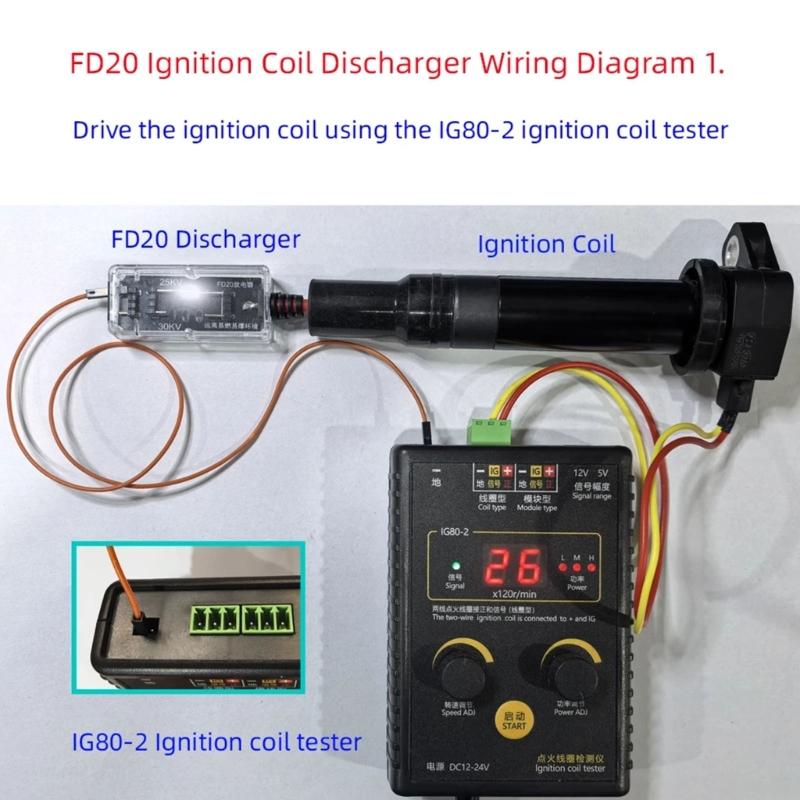 Professional Automotive Ignition Coil Tester with 98% Accuracy for Rapid Diagnosis of Gas and Natural Gas Vehicles Featu