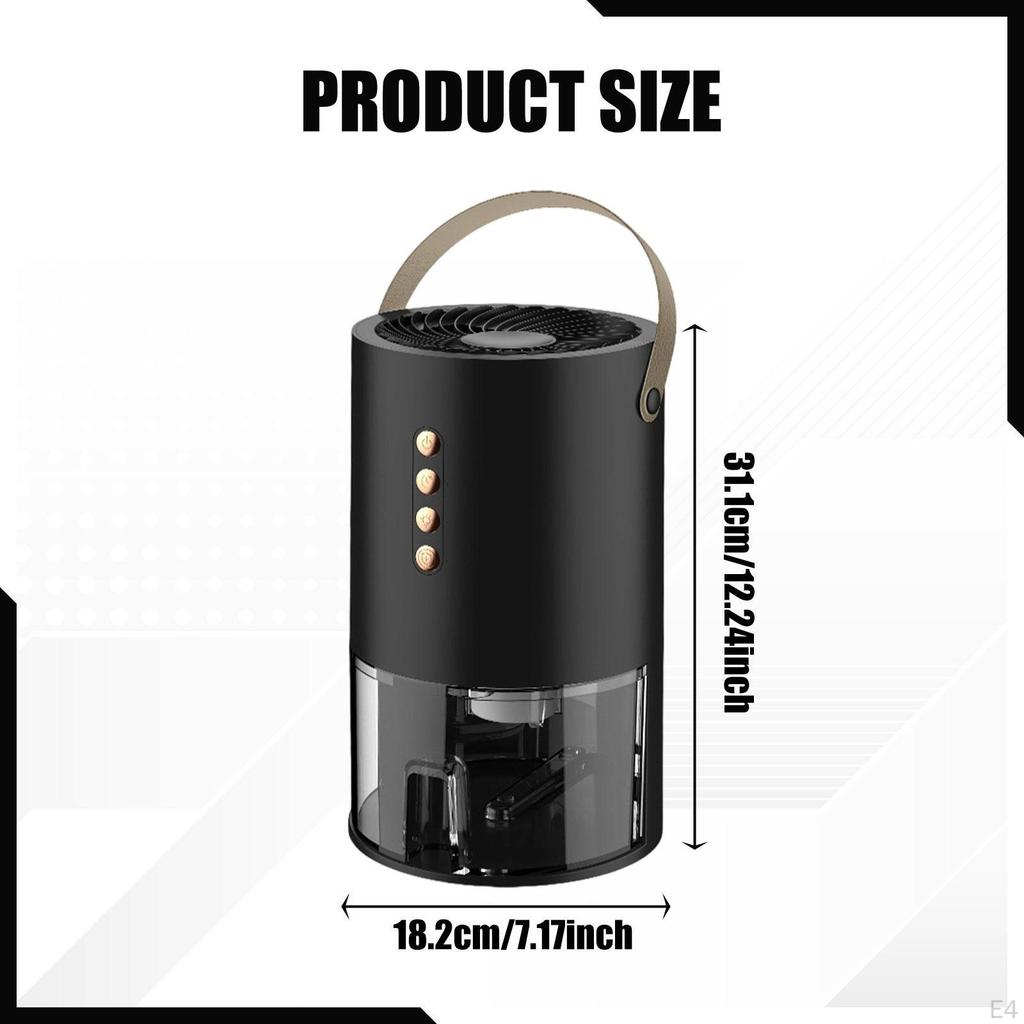 Dehumidifier Air Cleaner Auto Shut Off Convenient Household Quiet Negative Ion Purifier for Living