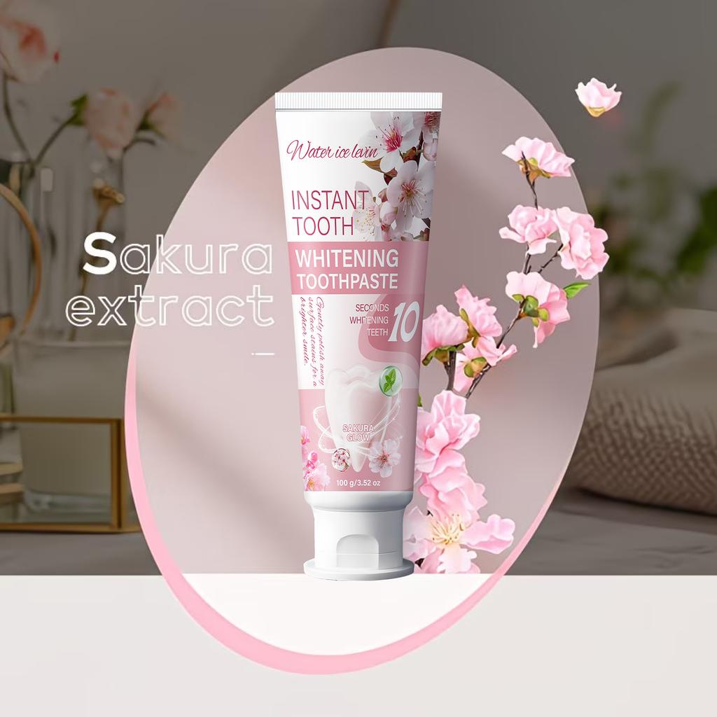 Water Ice Levin Sakura Glow Whitening Toothpaste 100g Gentle Clean Moisturizing Remove Surface Stains Daily Dental Care Paste