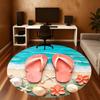 1PC Beach Sandal Starfish Shell Office Round Area Rug, Under Office Chairs Bedroom Living Room Home Decor,Carpet for Office, -1110230