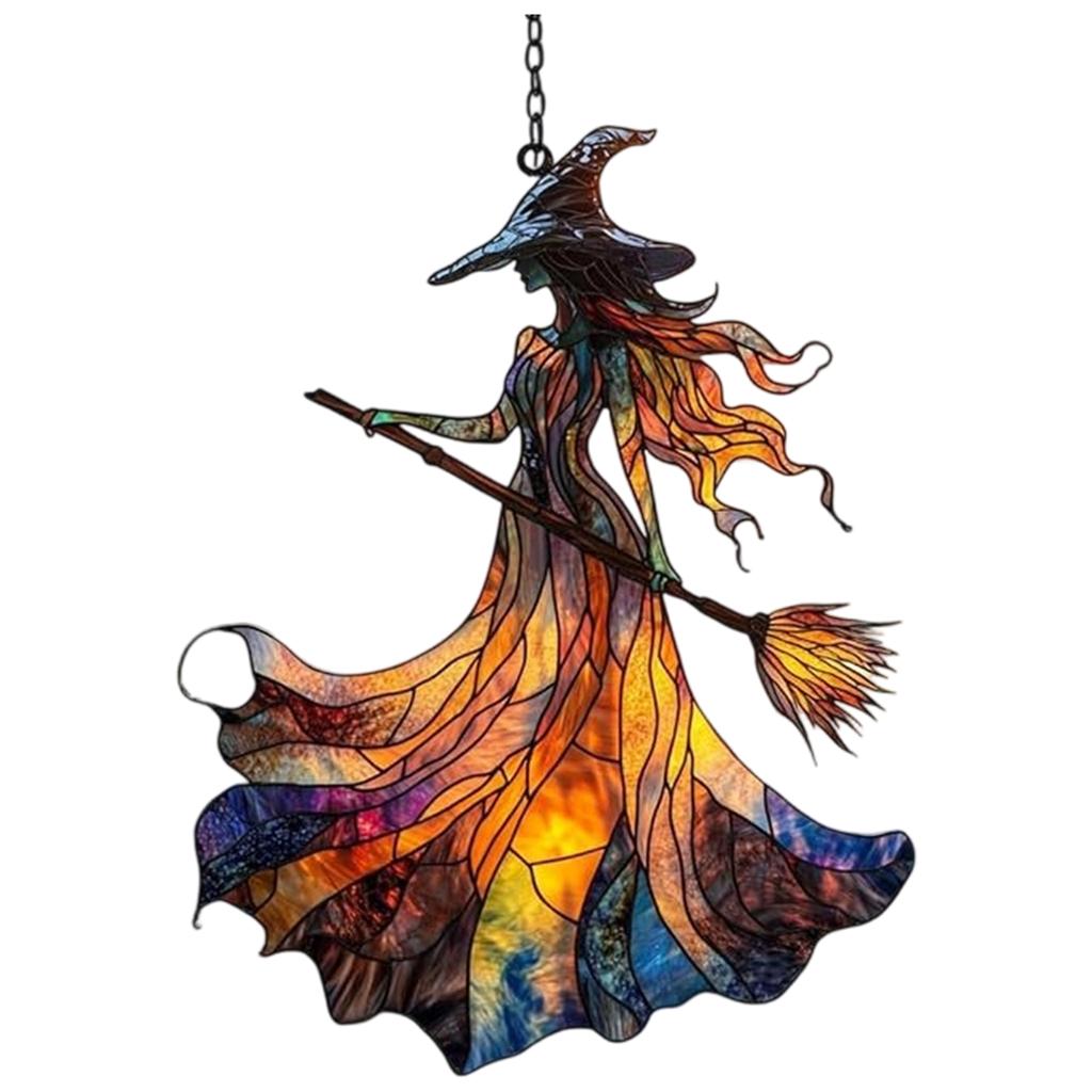Bohemian Witch Acrylic Wall Hanging - Window Decor for Home Bedroom Living Room