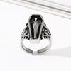 Vampire Coffin Pharaoh Ring Jewelry Men's Trendy Ring Hip Hop Goth Skull Ring None
