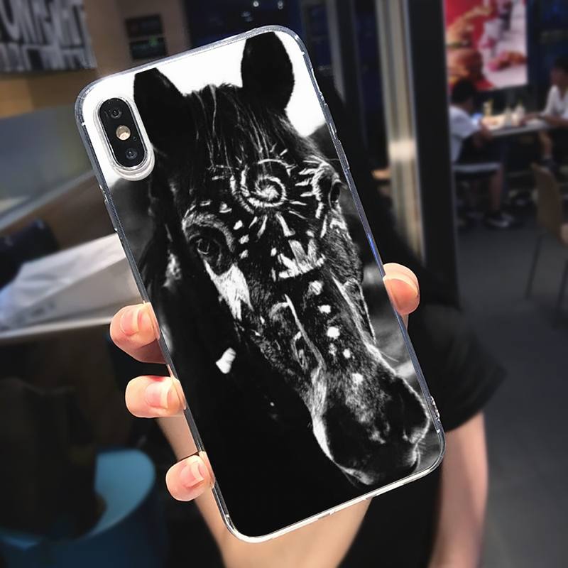 Run Horse Animal Phone Case Transparent Soft For Iphone 5 5s 5c Se 6 6s 7 8 11 12 Plus Mini X Xs Xr Pro Max