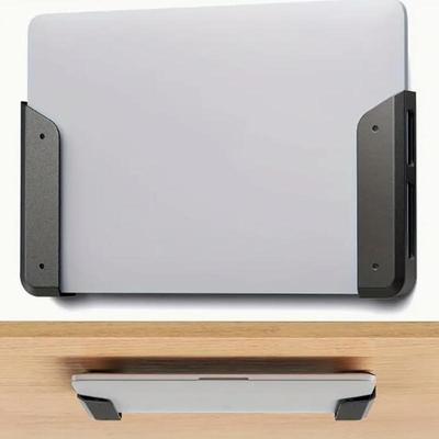 Wall & Under Desk Laptop Mount Holder Notebook Bracket with Anti Scratch Protection Pads Universal for Office Home Living Room