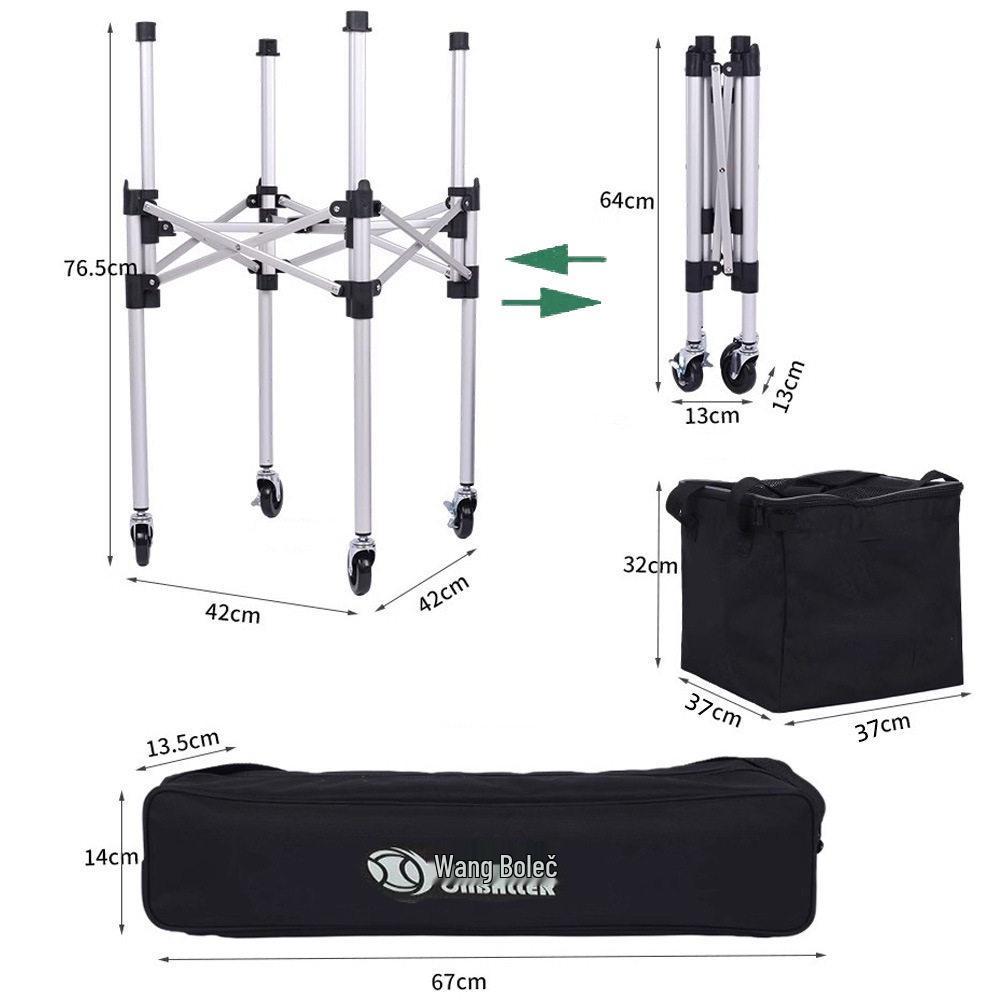 Tennis Coach Portable Folding Ball Cart & Picker Basket