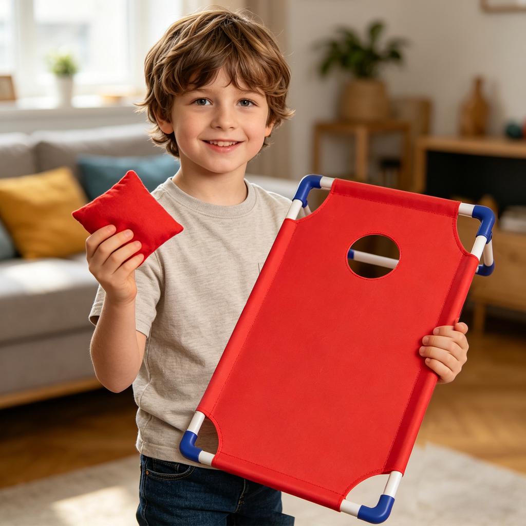 Bean Bag Toss Game Set with Foldable Frame Portable Cornhole Style Outdoor Indoor Target Throwing Game for Family Parties Backyard Fun