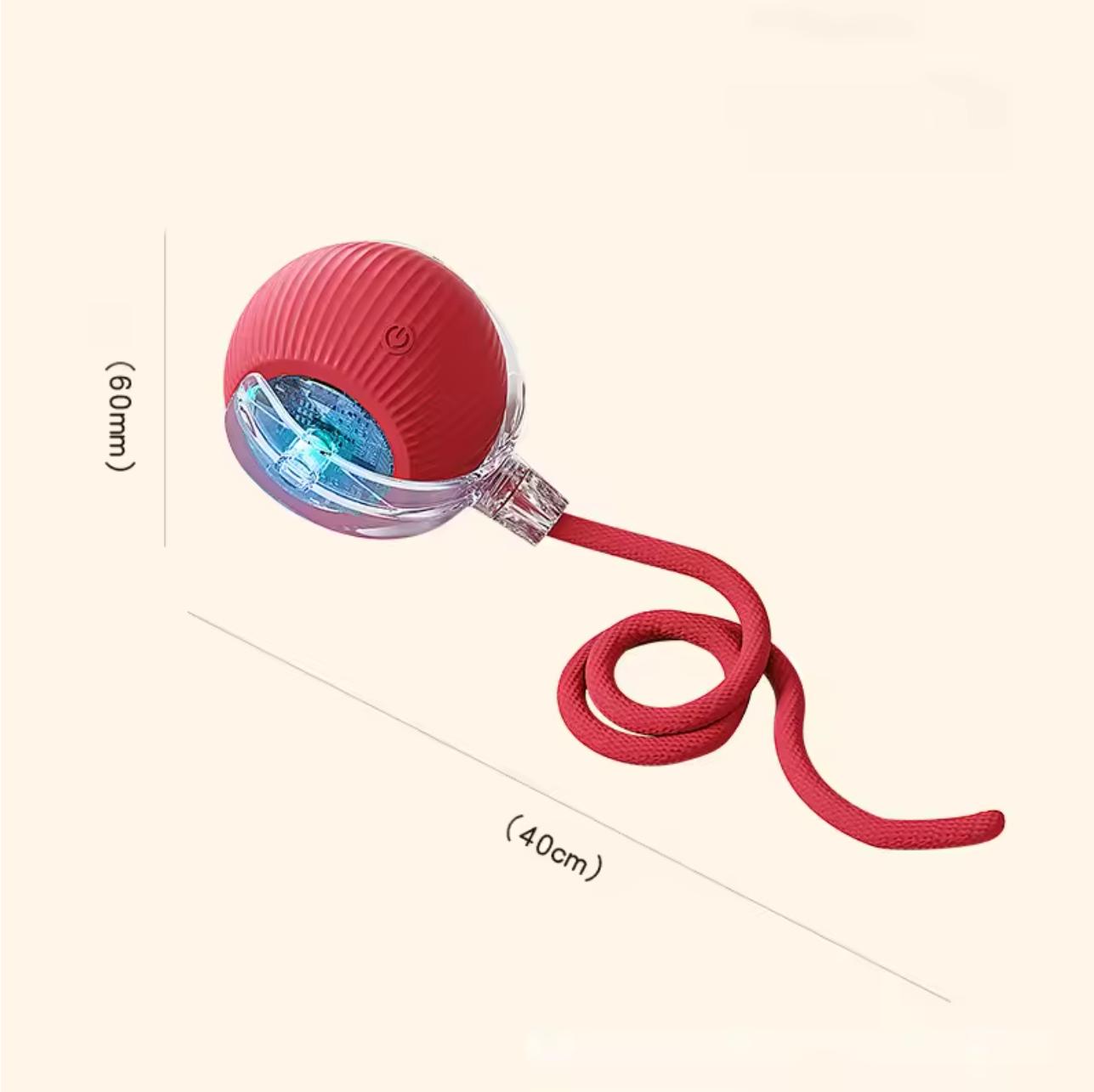 

1Pcs Cat Interactive Ball Toys Automatic Rolling Ball Faux Tail Rechargeable Smart Pet Electric Toy Cat Training Imitate Mouse красный