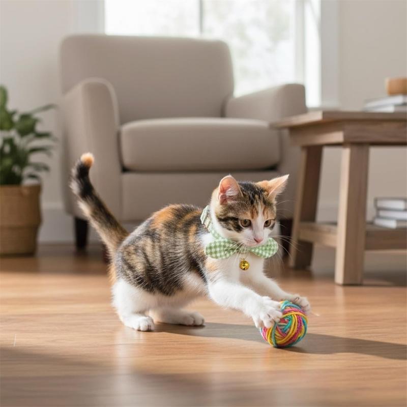 Knitted Pet Collar Adjustable Design for Small Medium Large Dogs and Cats Comfortable Daily Walking Outdoor