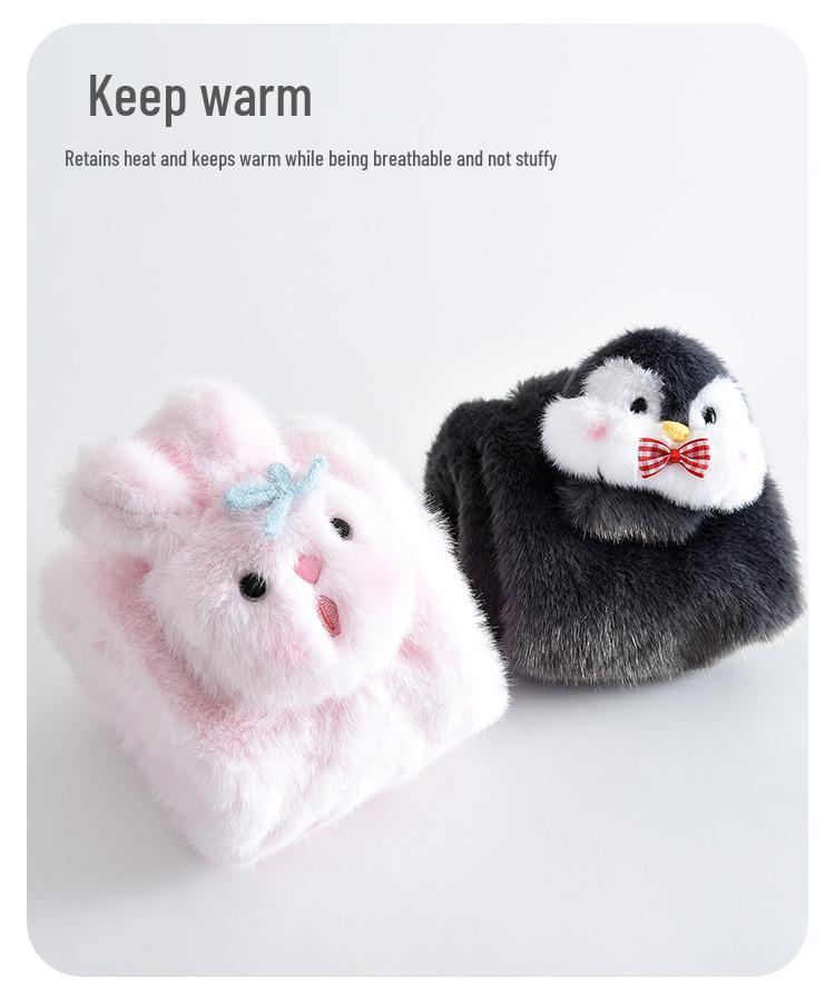 Samtiger Winter-Schal für Kinder: Warmer, Winddichter, Einfarbiger Schlauchschal mit Kleintier-Design