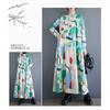 Loose and Thin Fashion Long-sleeved Printed Mid-length Dresses