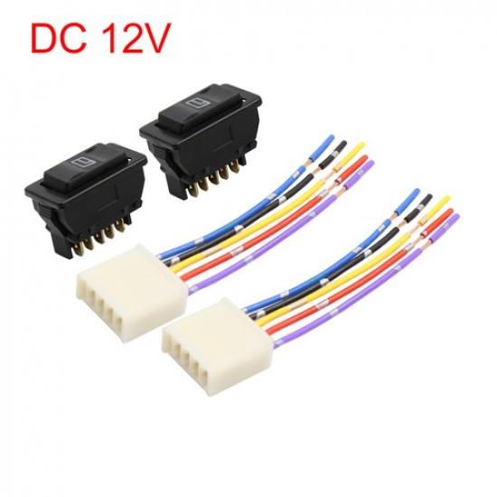 4 in 1 12V 5 Pin Car Power Window Switch with Wiring Harness Socket Adapter
