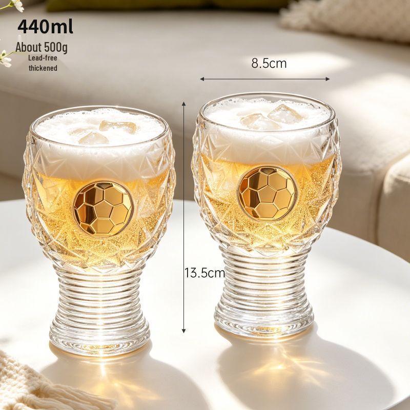 Shangqi Luxury Football Theme Beer Glasses, Set of 2