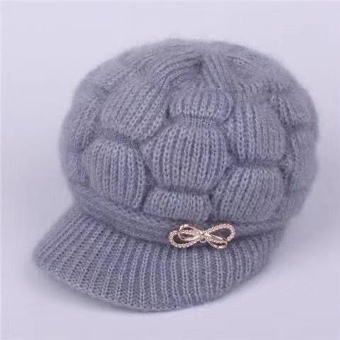 Winter Senior Hat Knitted Casual Warm Wool Hat One Size