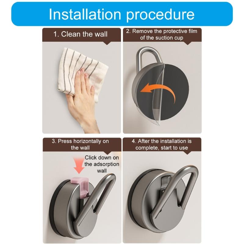 3Pieces Suction Cup Clip Portable Accessory for Secure Hanging in Bathrooms and Kitchens Clear Designs Hook Holders