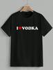 I Love Vodka Heart Funny Alcohol Graphic T-Shirt Drinking Party Gift Unisex