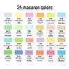 Guangna 8201 Liquid Acrylic Marker Set - 24 Skin Tone & Macaron Colors for Art Painting