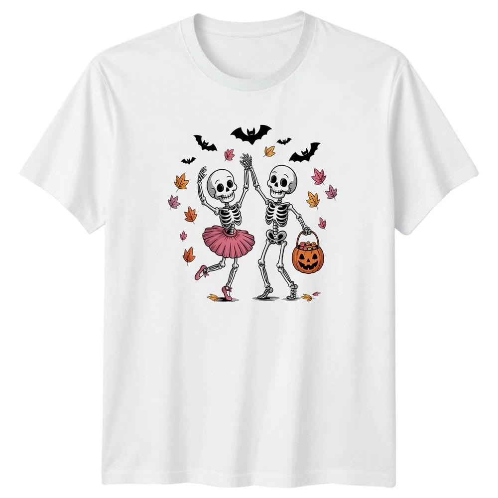 Dancing Skeletons Halloween Trick Or Treat Cute Spooky TShirt Halloween Gift S
