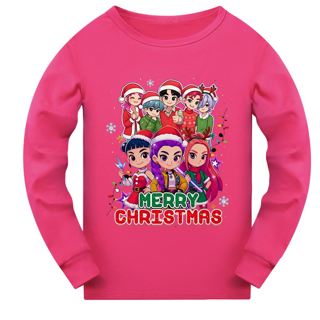 5099 Dětské Dívčí Vánoční Novoroční Rumi Zoey Mira Potisk Super Star Tričko s Dlouhým Rukávem