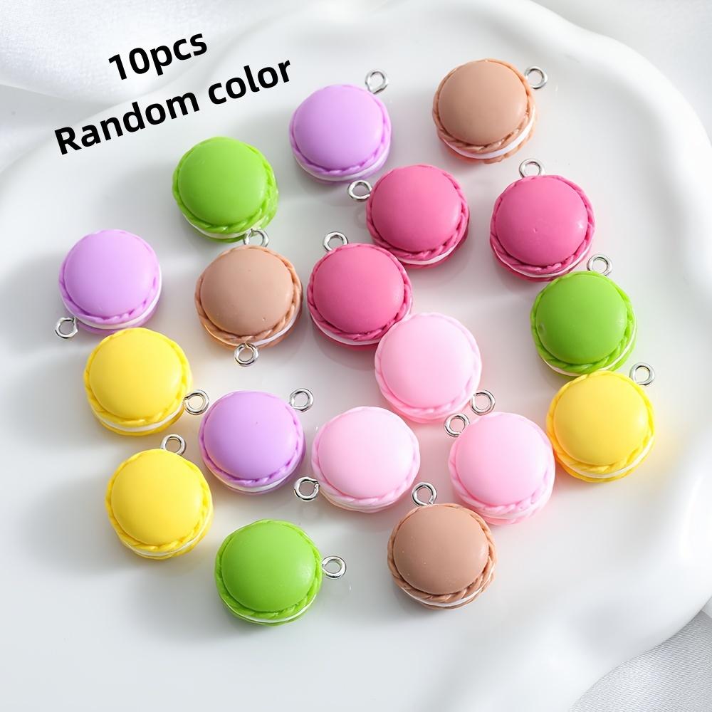 

10 pieces of cute macaron ornaments for DIY jewelry making, imitation food resin pendants for necklaces, earrings, keychains - v 10pcs