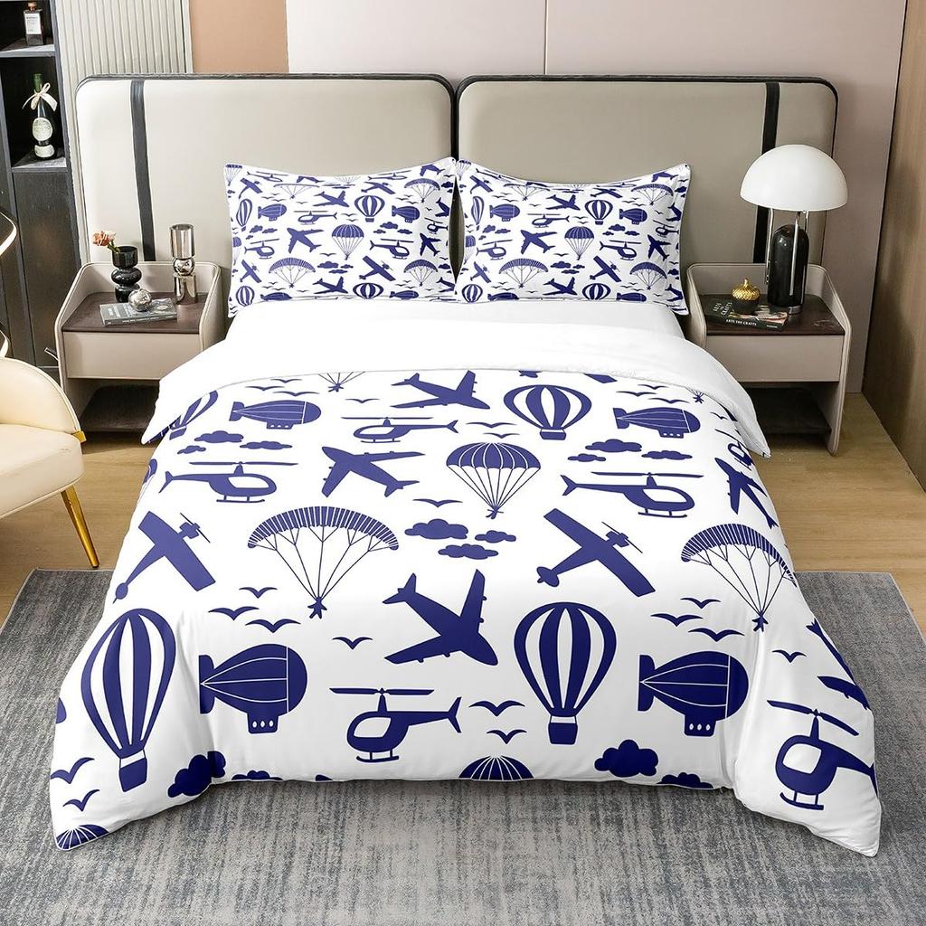Air Balloon Duvet Cover Sets For Kids Queen King Size Lightweight Down Room Decor 2 Pillowcases And 1 Duvet Cover No Quilt