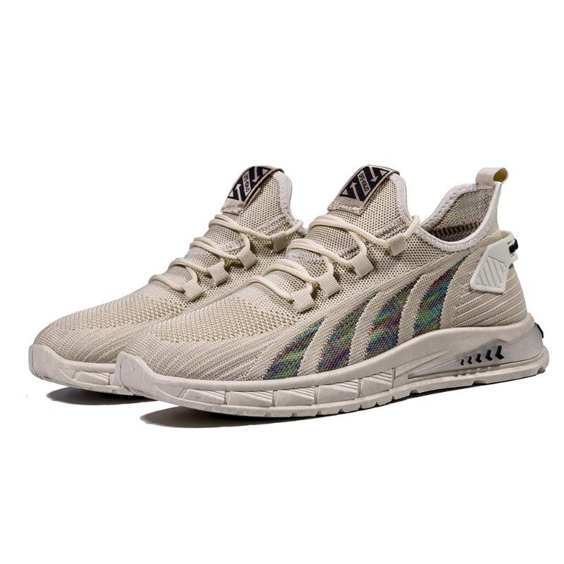 

Large size men s shoes new spring and summer fly-woven breathable fashion lace-up sneakers men 39