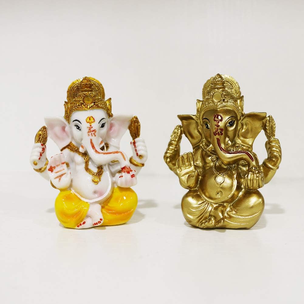 BangBangDa Indian Ganesh Idol Car Dashboard - Hindu Ganesha Statue Elephant God India Ganpati Lord Murti Mandir Diwali Gifts Yoga Zen Meditation Room