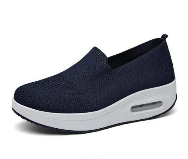 Women's Thick-Soled Air Cushion Dance Shoes - Soft, Comfortable Fly-Knit Rocker Design