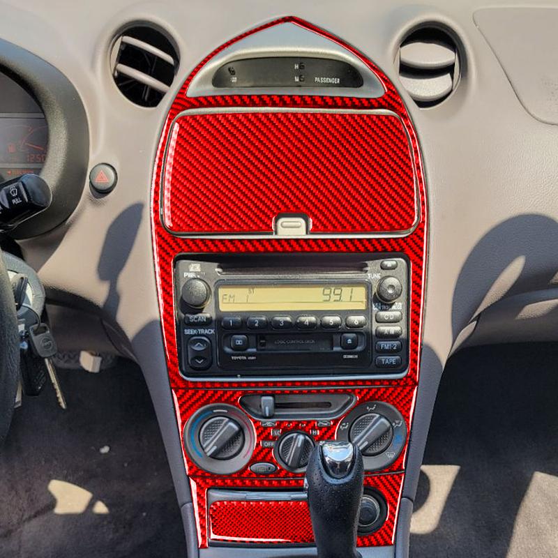 For Toyota Celica 2000 2001 2002 2003 2004 2005 Dashboard Control Panel Set Real Carbon Fiber Sticker Car Interior Accessorie
