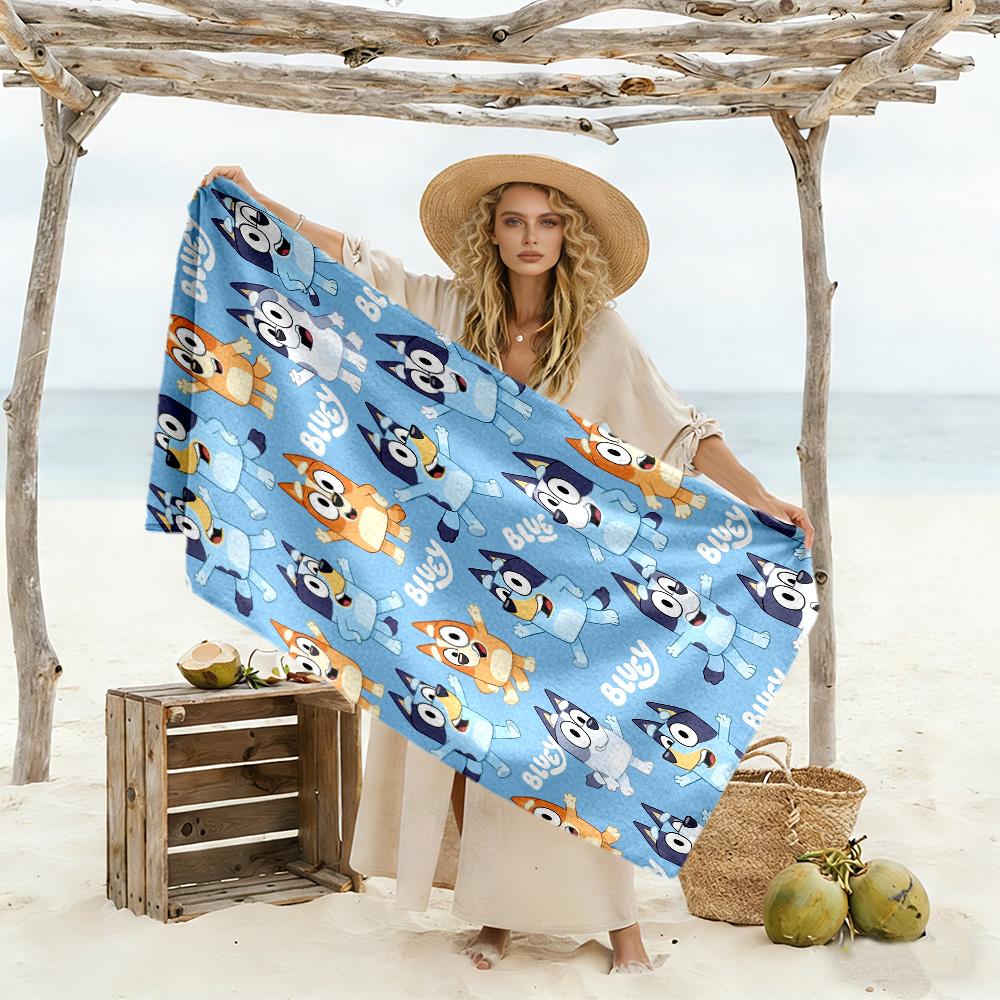 Bluey Bingo Hug Beach Towel Soft Durable Quick-Dry Comfortable Lightweight Portable for Swimming,Beach,Camping, Travel, Beach Accessories,Gym
