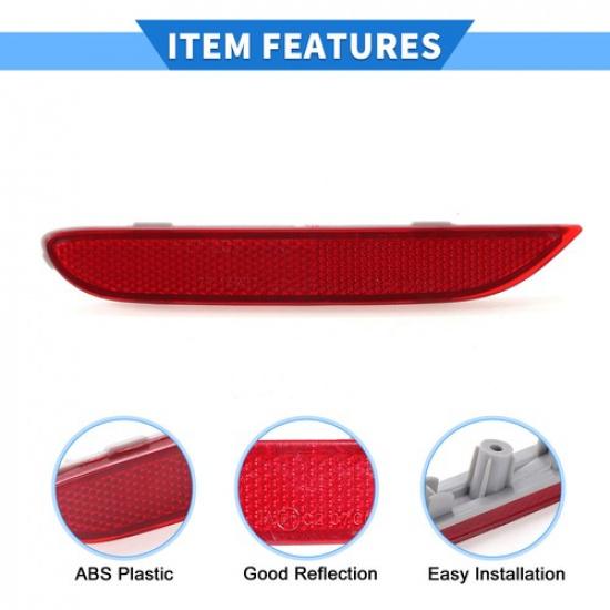 Rear Left Bumper Reflector No.26565JJ90A/265656CA0A for Nissan Rogue 14-22 Red
