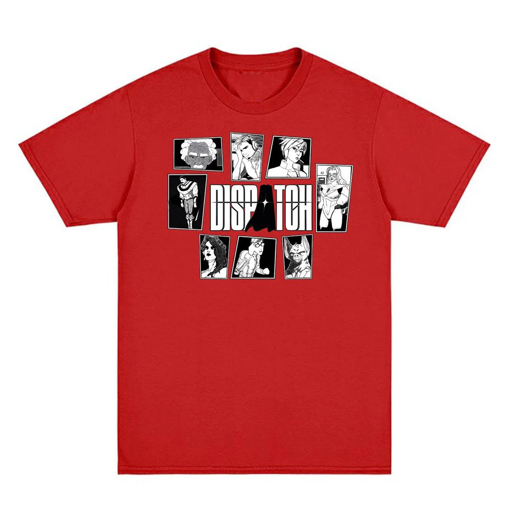 Dispatch Game Manga Style Game Logo Collage Funny Graphic Print Tee Men Women Cotton Comfortable High Quality Soft Oversized Top