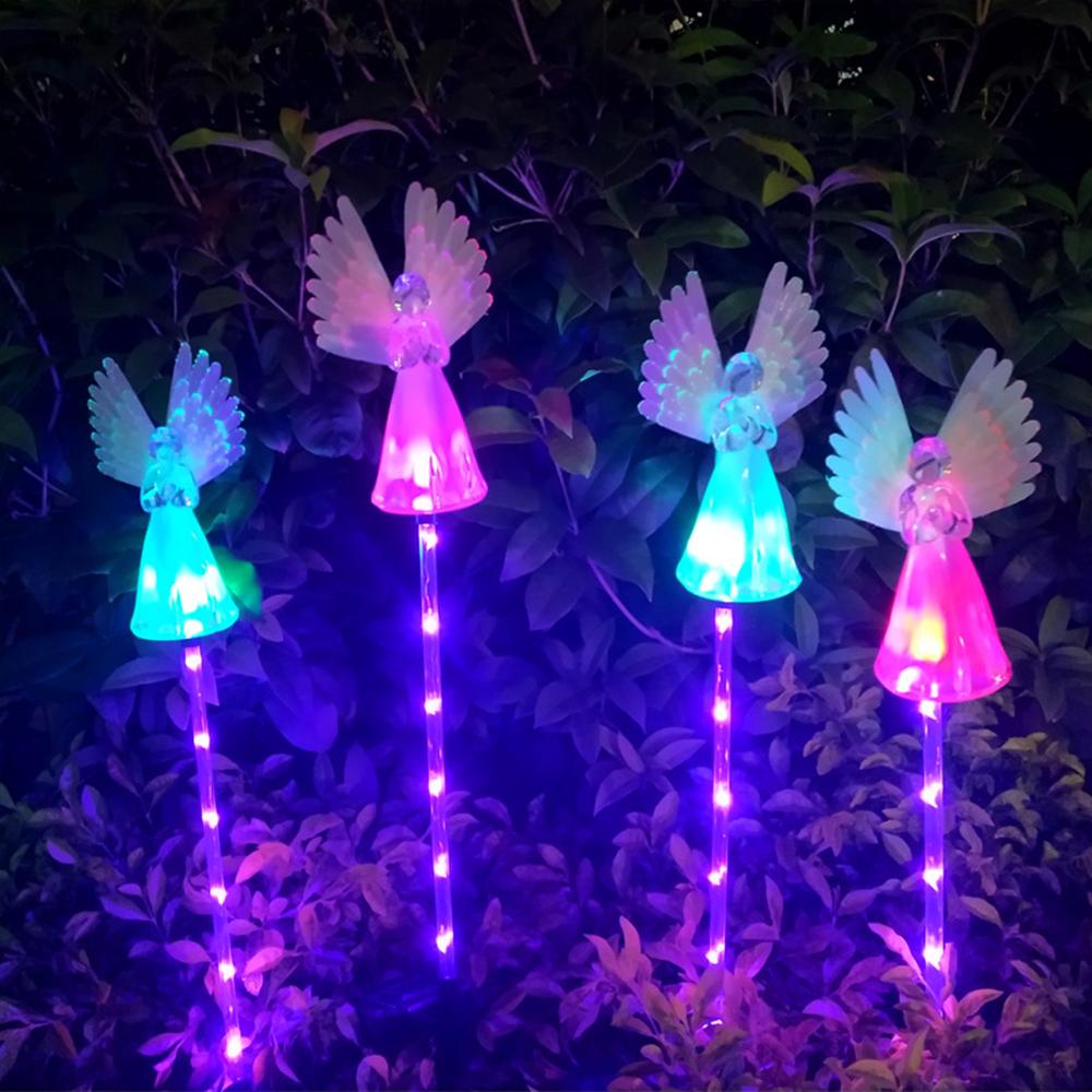 Solar Angel Stake Lights Solar Powered Garden Light Outdoor IP65 waterproof Color Change for Landscape Yard Patio Pathway 2025