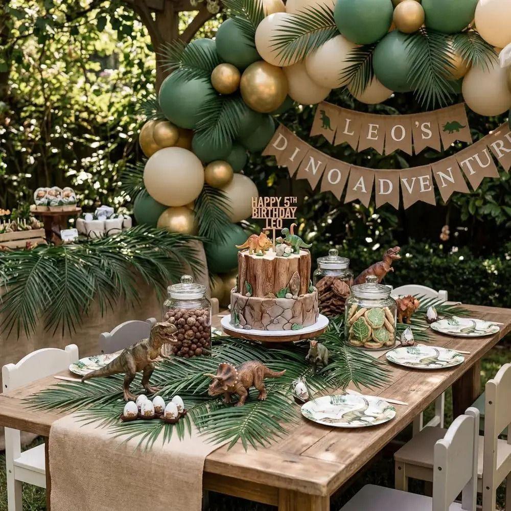 10Pcs Green Leaves Artificial Palm Leaves Flexible Branches Faux Greenery  Wedding Decor