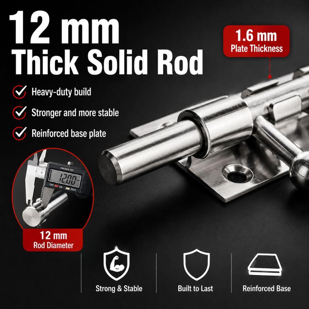 304 Stainless Steel Slide Bolt Lock Heavy Duty Gate Latch Durable Barrel Bolt Latch  Gate