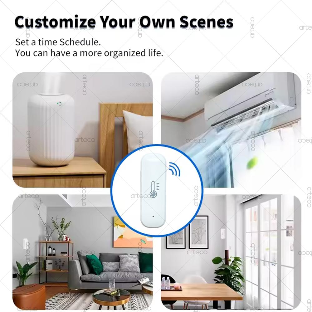 Zigbee 3.0 Temperature And Humidity Sensor Voice Control Intelligent Home Hygrometer Thermometer Real-time Monitoring For Alexa