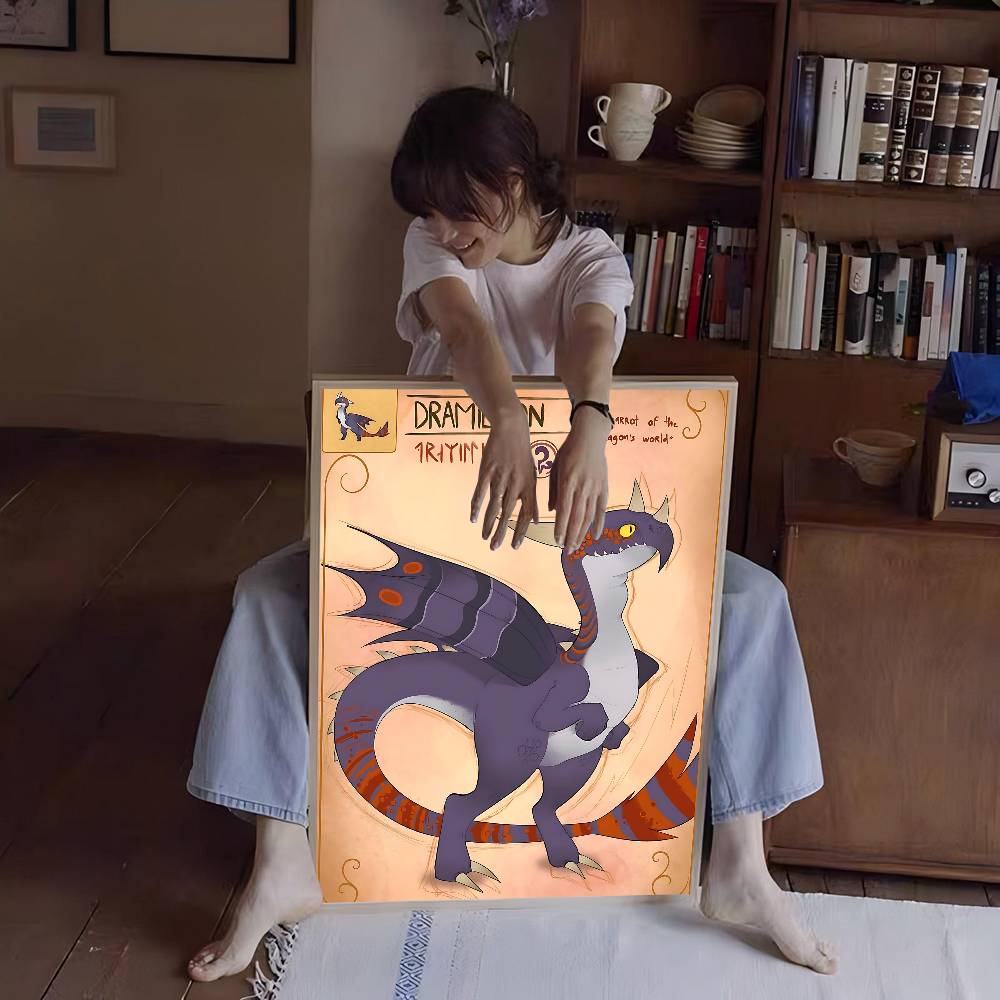 H-How To T-Train Your D-Dragon Whitepaper Poster Retro Kraft Paper Sticker DIY Room Bar Cafe Vintage Decorative Painting
